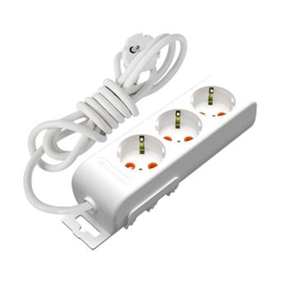 Mutlusan Ri-Tech 3 lü 3mt Topraklı Grup Priz