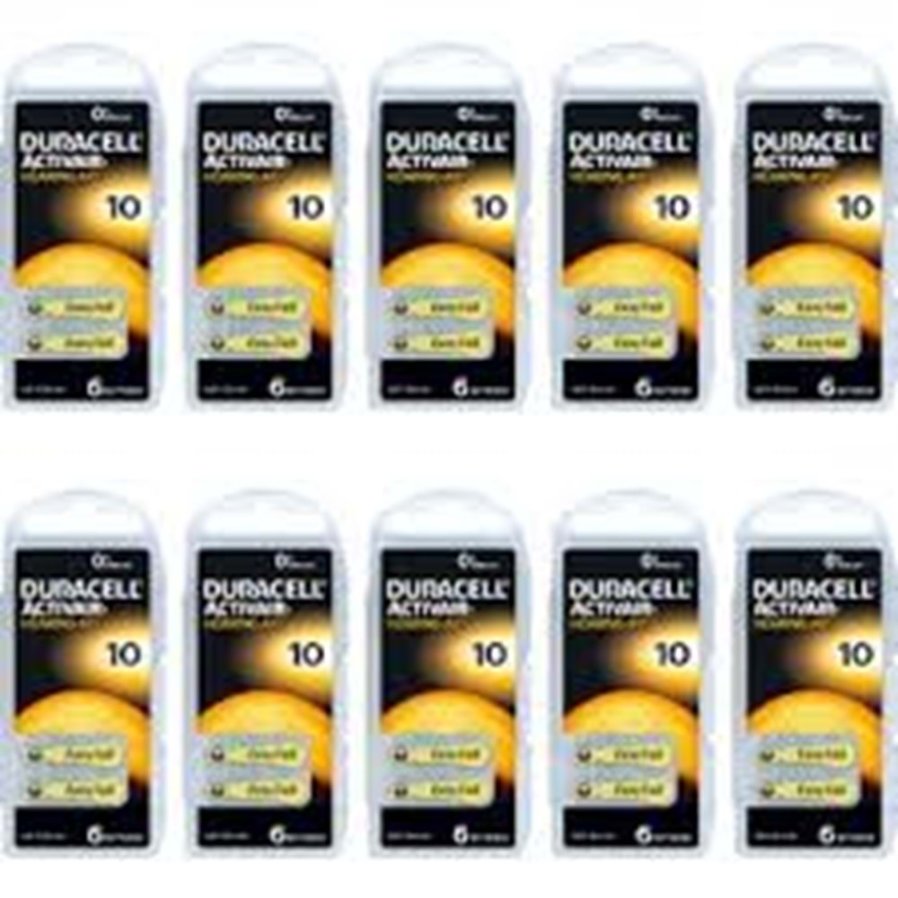 DURACELL ACTİVAİR 10 NUMARA KULAKLIK PİLİ (10LU PAKET FİYATI)