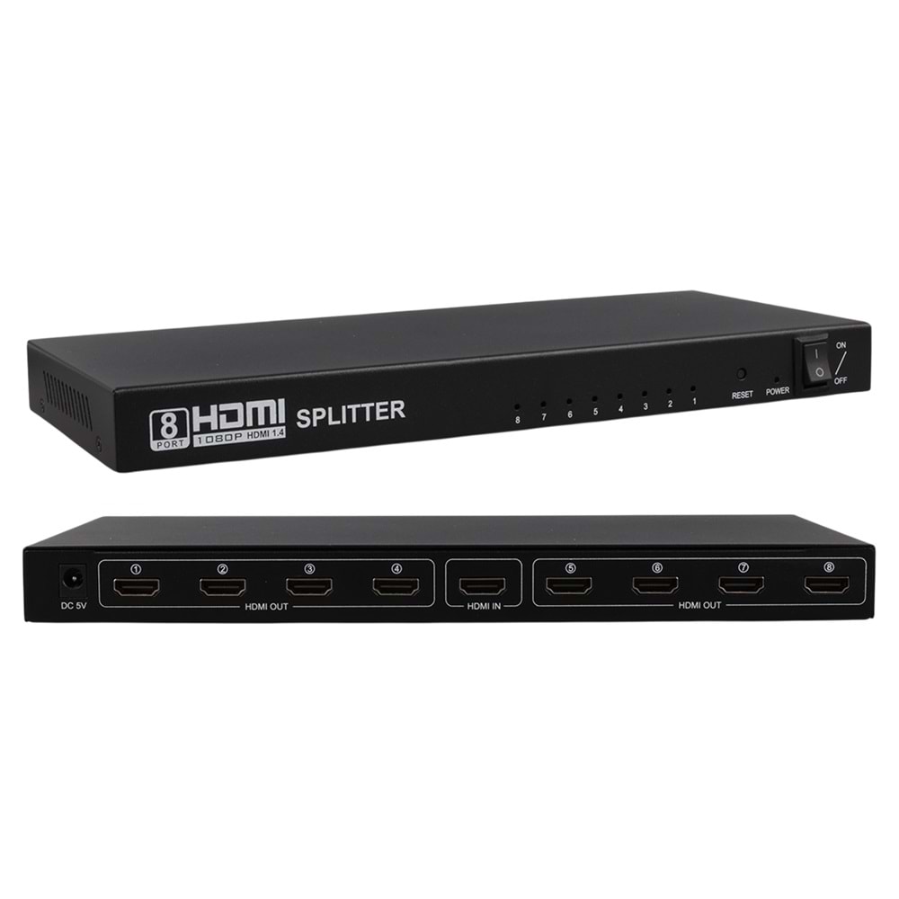 POWERMASTER PM-14218 1 GİRİŞ 8 ÇIKIŞ PORT 1080P FHD HDMI DAĞITICI SPLİTTER (8Lİ ÇOKLAYICI)POWERMASTER PM-14218 1 GİRİŞ 8 ÇIKIŞ PORT 1080P FHD HDMI DAĞITICI SPLİTTER (8Lİ ÇOKLAYICI)