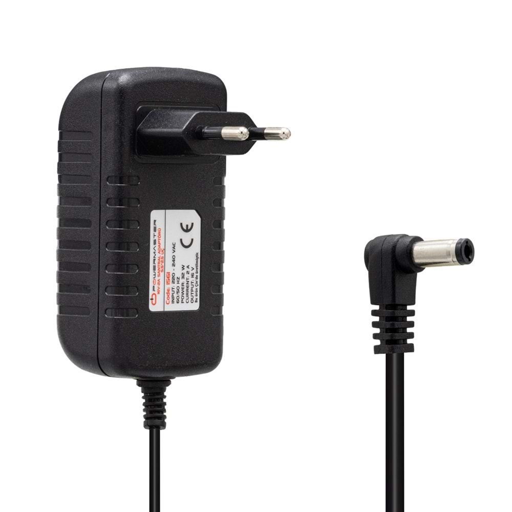 POWERMASTER PM-1561 16 VOLT - 2 AMPER 5.5*2.5 MM UÇLU SANTRAL POWER JACKLI ADAPTÖRÜPOWERMASTER PM-1561 16 VOLT - 2 AMPER 5.5*2.5 MM UÇLU SANTRAL POWER JACKLI ADAPTÖRÜ