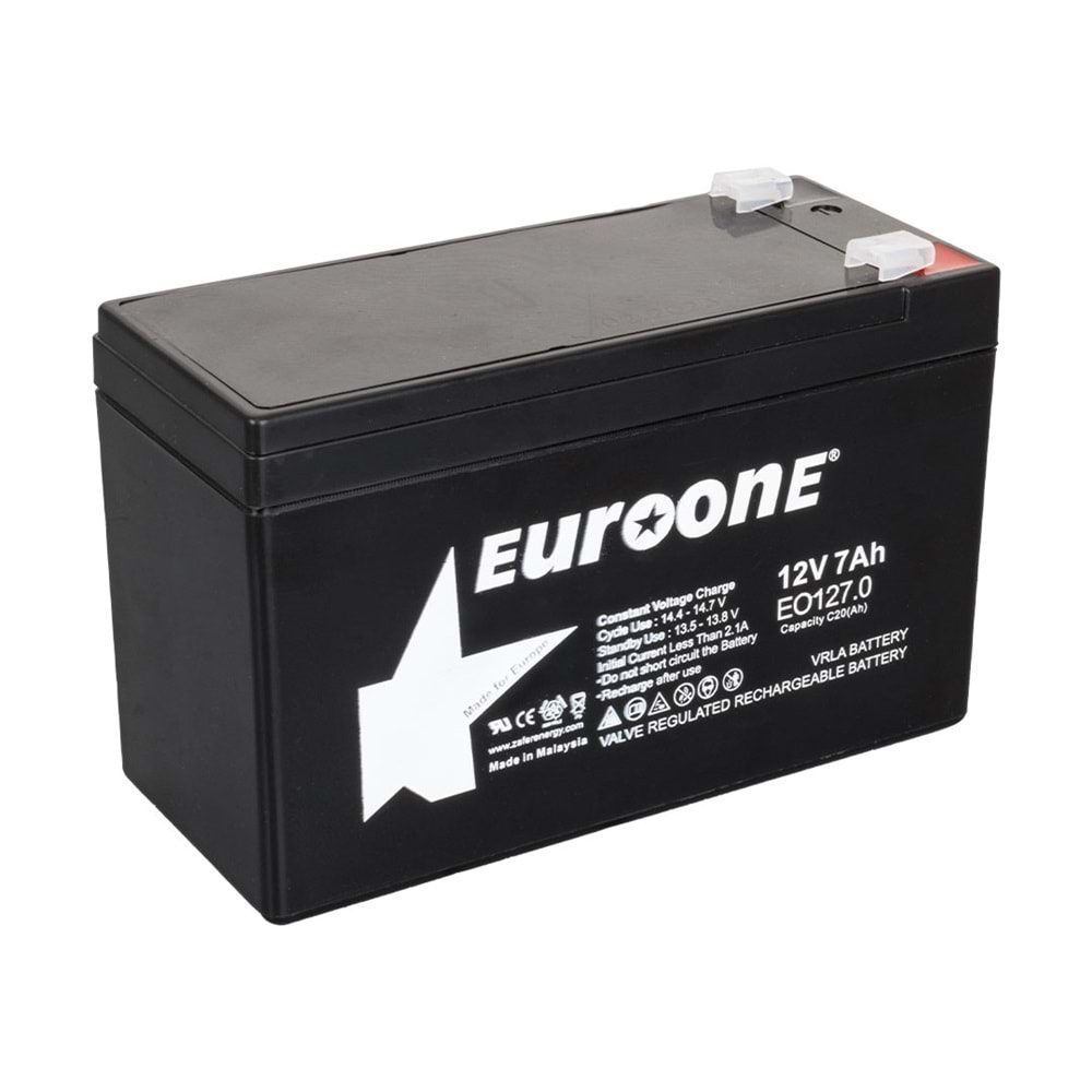 EUROONE 12VOLT 7AMPER AKÜ