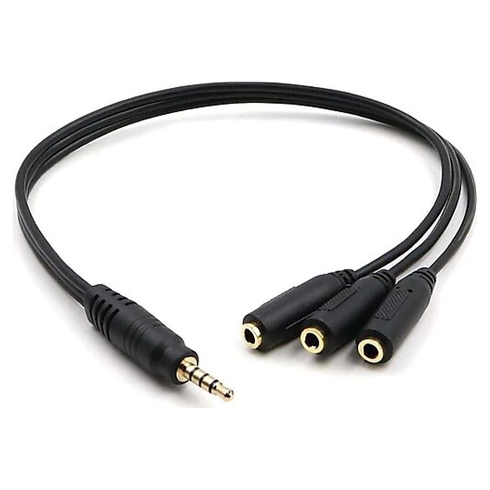 POWERMASTER KULAKLIK ÇOKLAYICI 3.5 MM ERKEK X 1 / 3 STEREO DİŞİ X 3 - 30 CM Y KABLOPOWERMASTER KULAKLIK ÇOKLAYICI 3.5 MM ERKEK X 1 / 3 STEREO DİŞİ X 3 - 30 CM Y KABLO