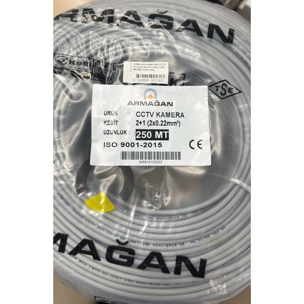 ARMAĞAN ARMAĞAN CCTV 2+1 0,22 BAKIR KABLO 250 METRE FİYATI DHL