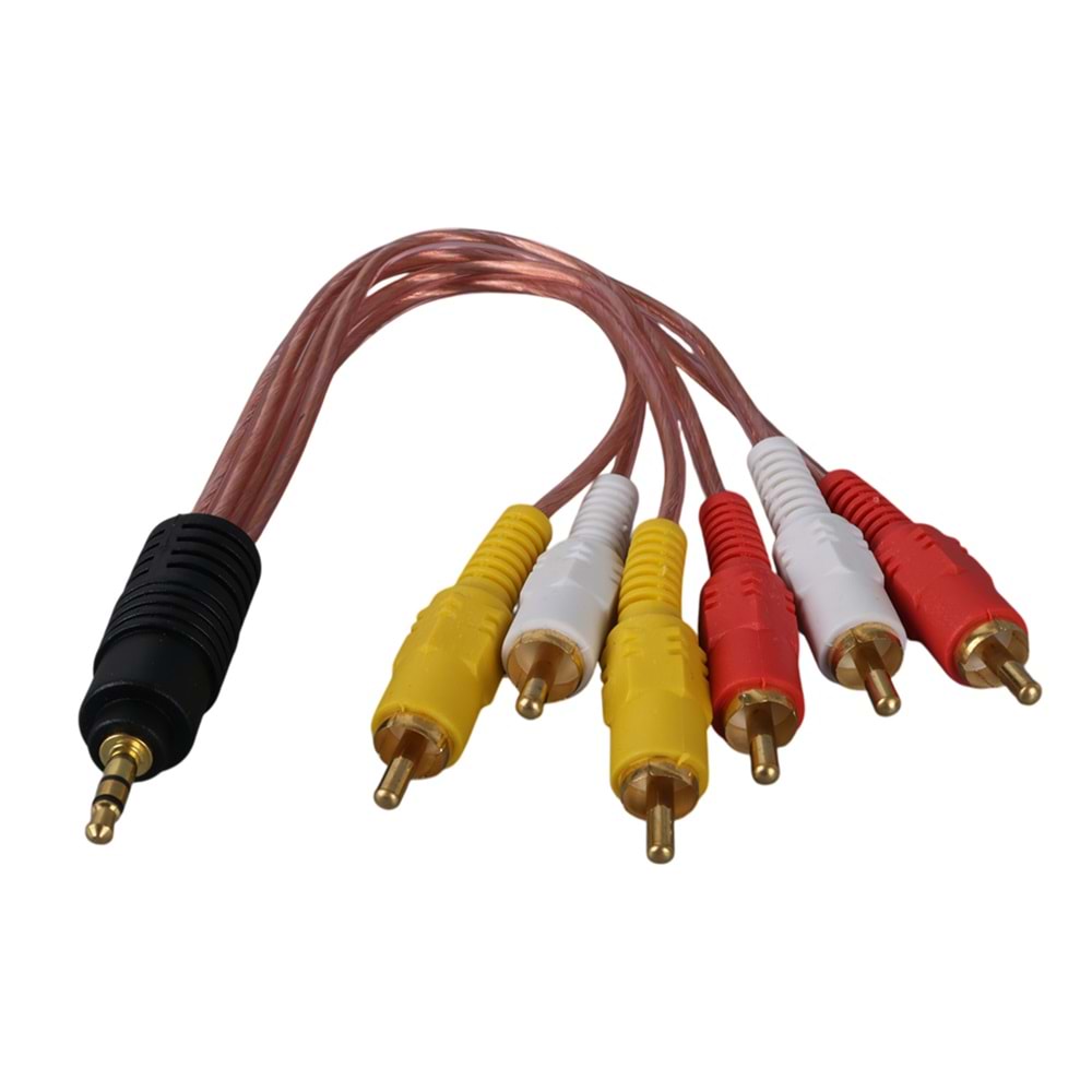 POWERMASTER 3.5 MM STEREO ERKEK / 6 RCA ERKEK 5+1 KABLOPOWERMASTER 3.5 MM STEREO ERKEK / 6 RCA ERKEK 5+1 KABLO