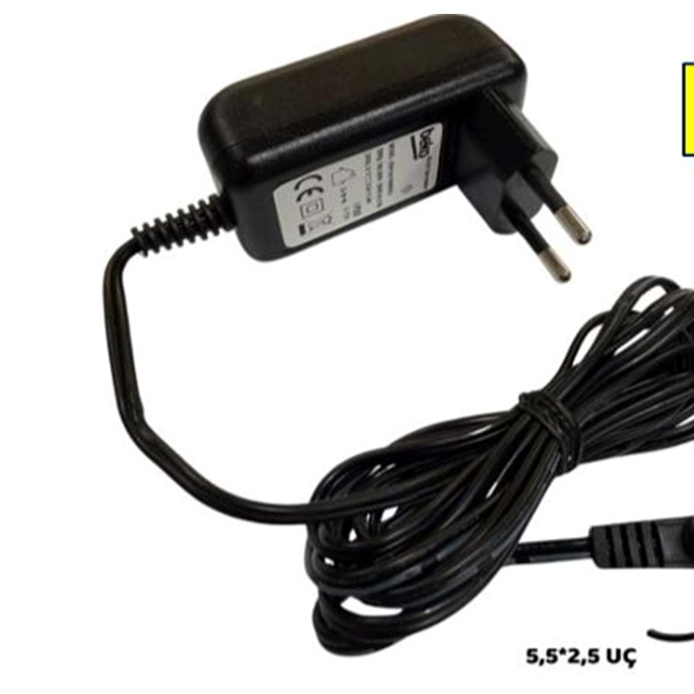 ATZ456 – 21V 0,5A SÜPÜRGE ADAPTÖRÜ BEKO-GRUNDIG-ARÇELİK 5,5*2,5 UÇ