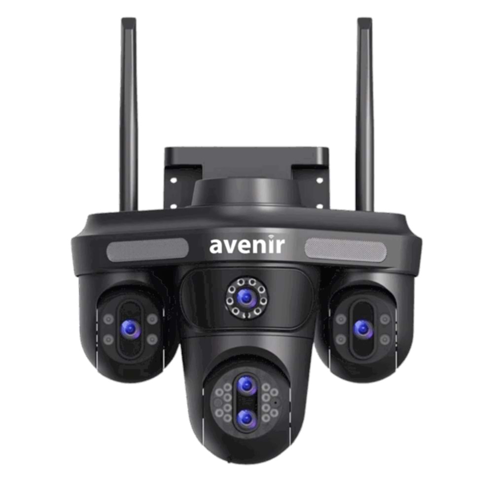 AVENIR 4 KAMERALI 3 PTZ 1 SABİT OPTİK ZOOM Wi-Fi KAMERA(UYGULAMA:FFvideo,256 GB SD KART DESTEK,10X ZOOM,İNSAN ALGILAMA,İNSAN TAKİP,GECE RENKLİ GÖRÜŞ)