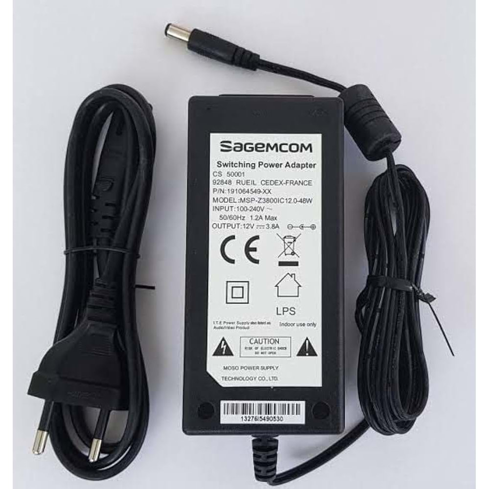 SAGEMCOM 12 V 5 A PLASTİK ADAPTÖR SİYAH