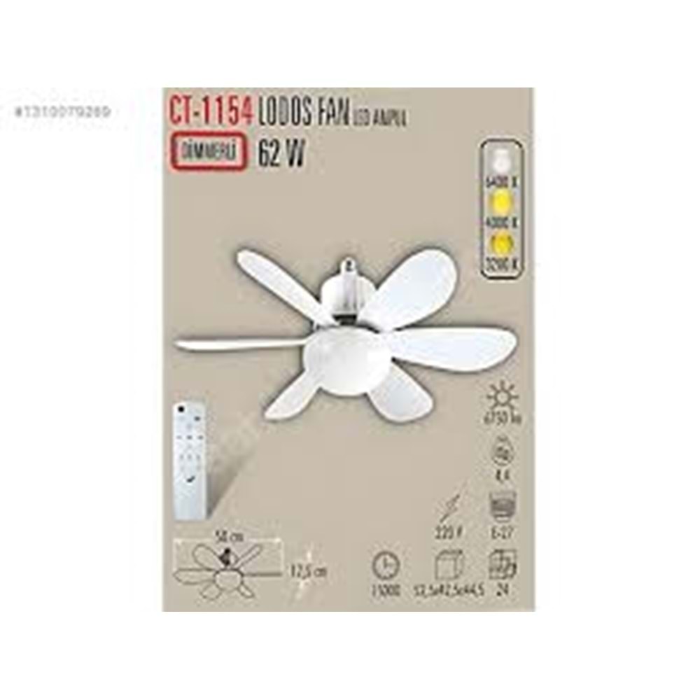 CATA CT 1154 200W Lodos Fanlı Led Ampul 6400K Beyaz