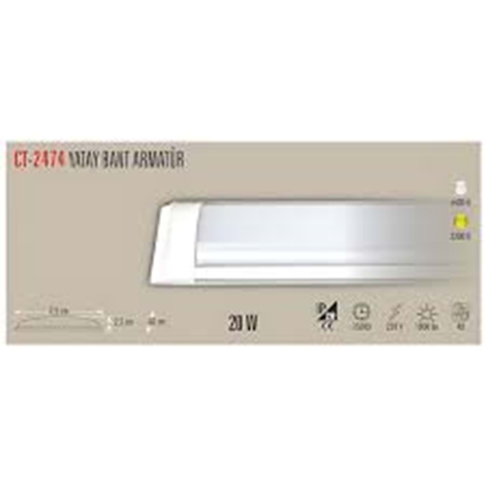 CATA 20WATT 60CM BEYAZ BANT ARMATÜR