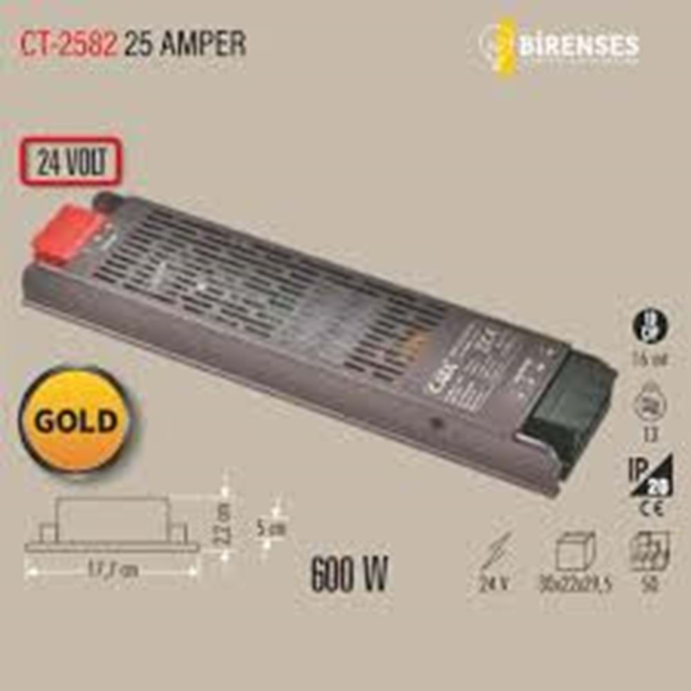 Cata CT-2582 24V 25 Amper 600W LED Trafo