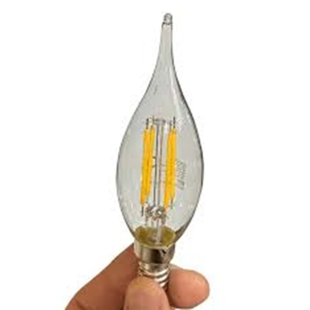 Cata 4w Led Filament Kıvrık Buji Ampul (Şeffaf) GÜNIŞIĞI
