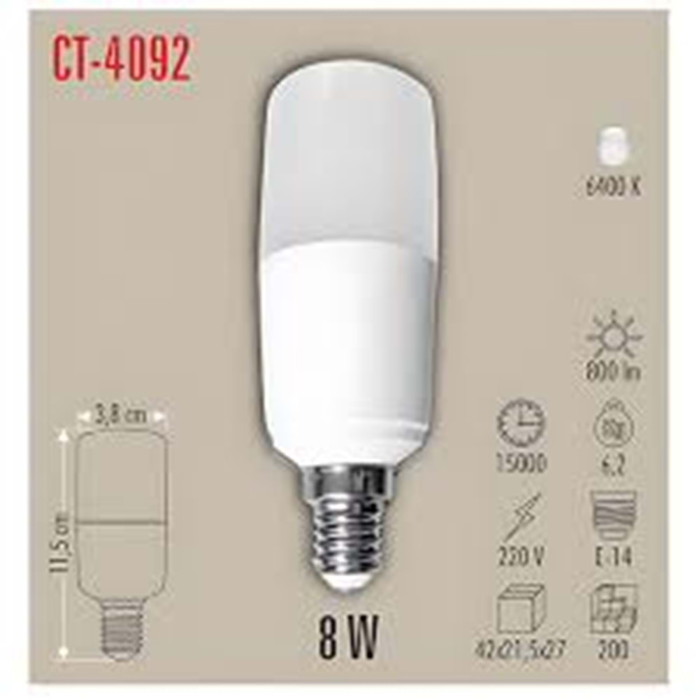 Cata CT 4092 8W Buji Led Ampul BEYAZ RENK