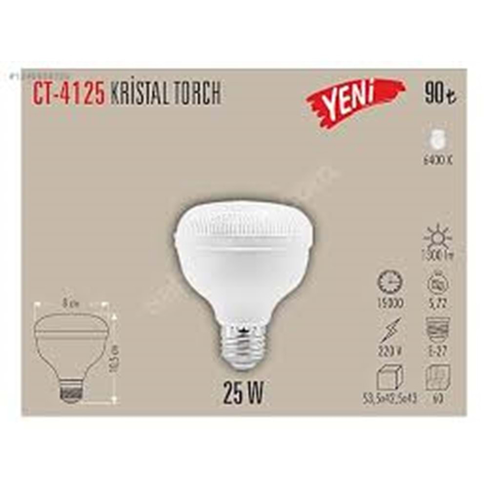 Cata Ct-4125 25w Kristal Torch Led Ampul E-27 DUY