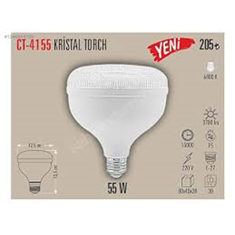 Cata CT-4155 55 Watt E27 Duylu Kristal Torch Led Ampul ...