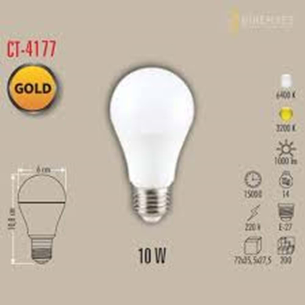 Cata Ct-4177B 10W Led Ampul (E-27)(Beyaz-günışıgı)