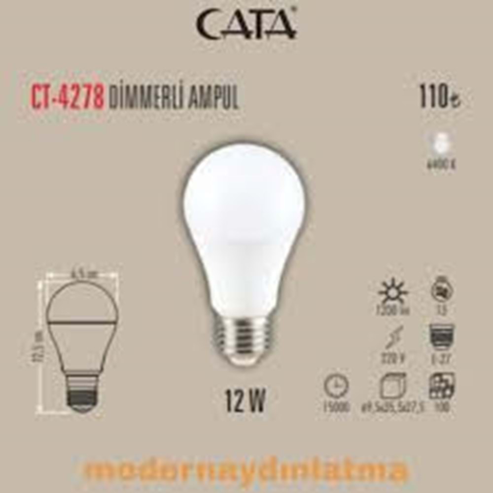 Cata CT-4278 12 W E27 Dimlenebilir Led Ampul