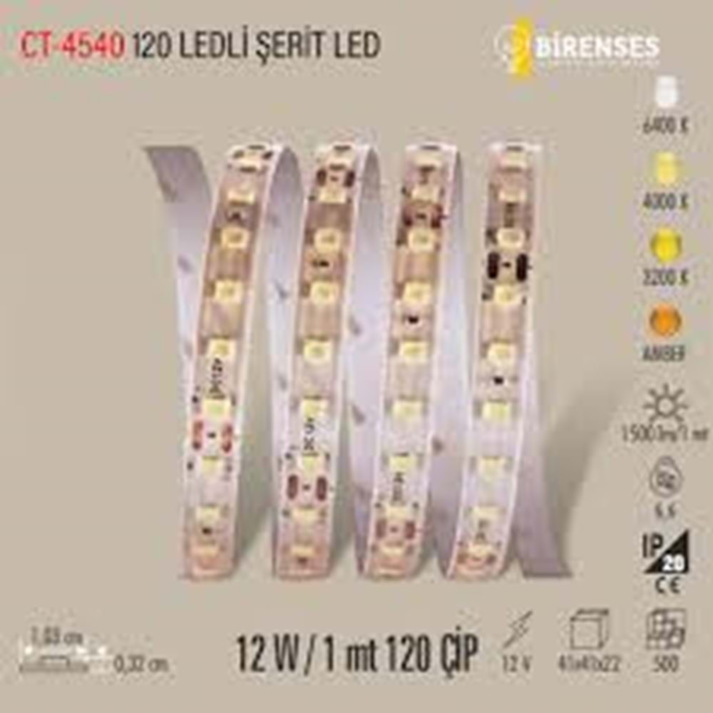 CATA CT 4540 İç Mekan 12V 120 Ledli 5mt Şerit Led ...