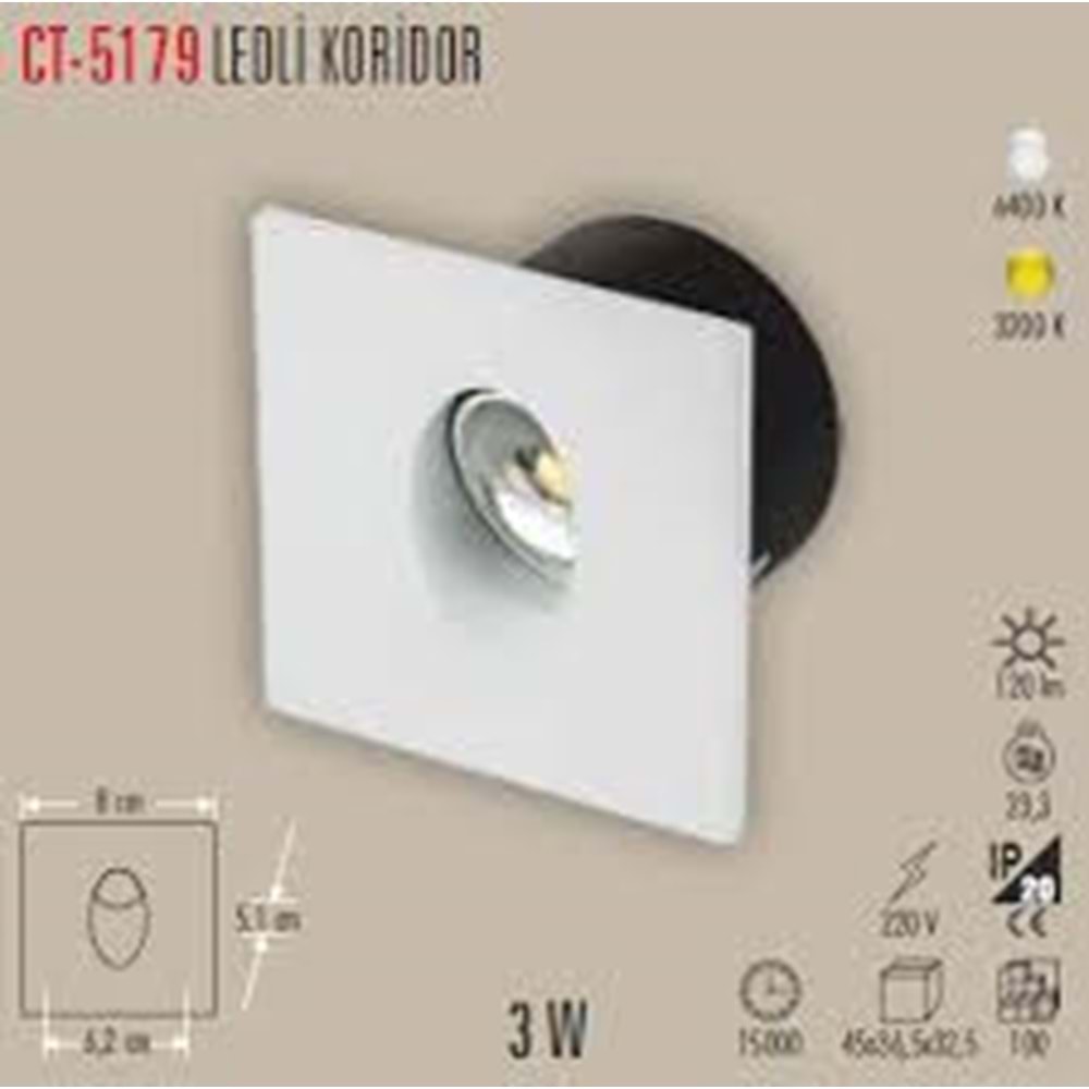Cata 3w Koridor Aydınlatma CT-5179 GÜNIŞIĞI