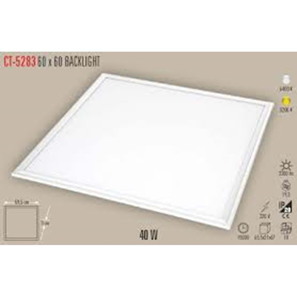 CATA 40 W BACKLIGHT 60X60 LED PANEL SIVA ALTI GÜNIŞIĞI LİSTE FİYATI DHL