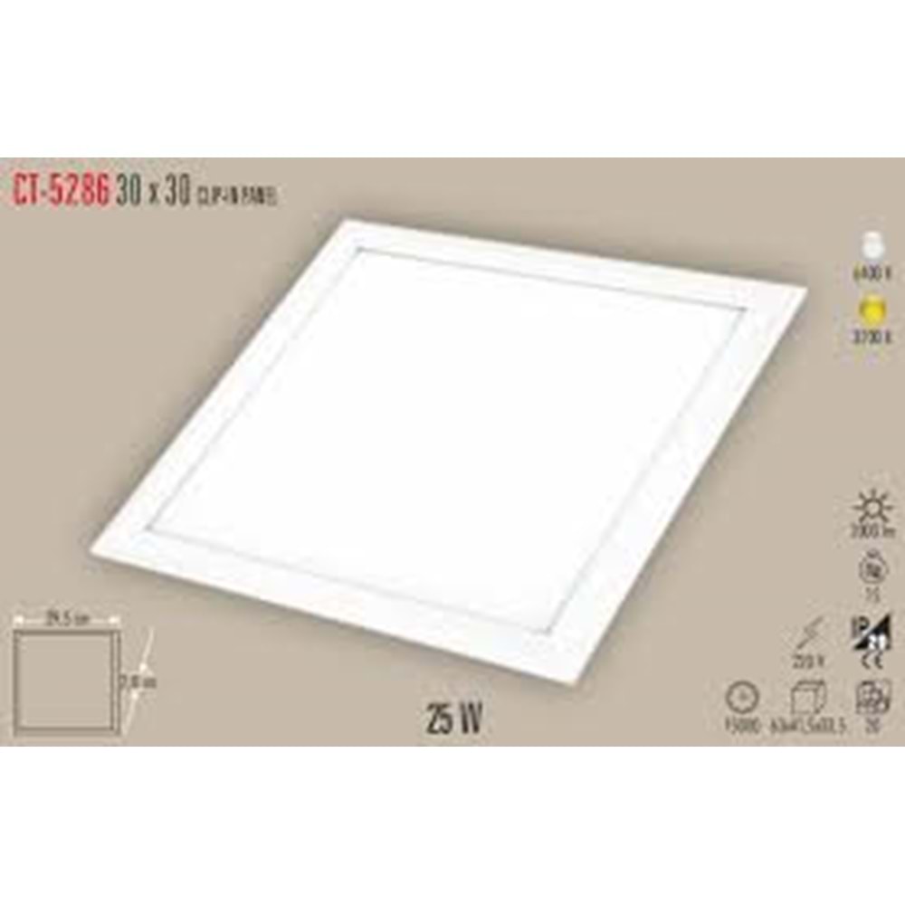 CATA 25W 30X30 KLİPİN LED PANEL SIVA ALTI (GÜNIŞIĞI) LİSTE FİYATI DHL