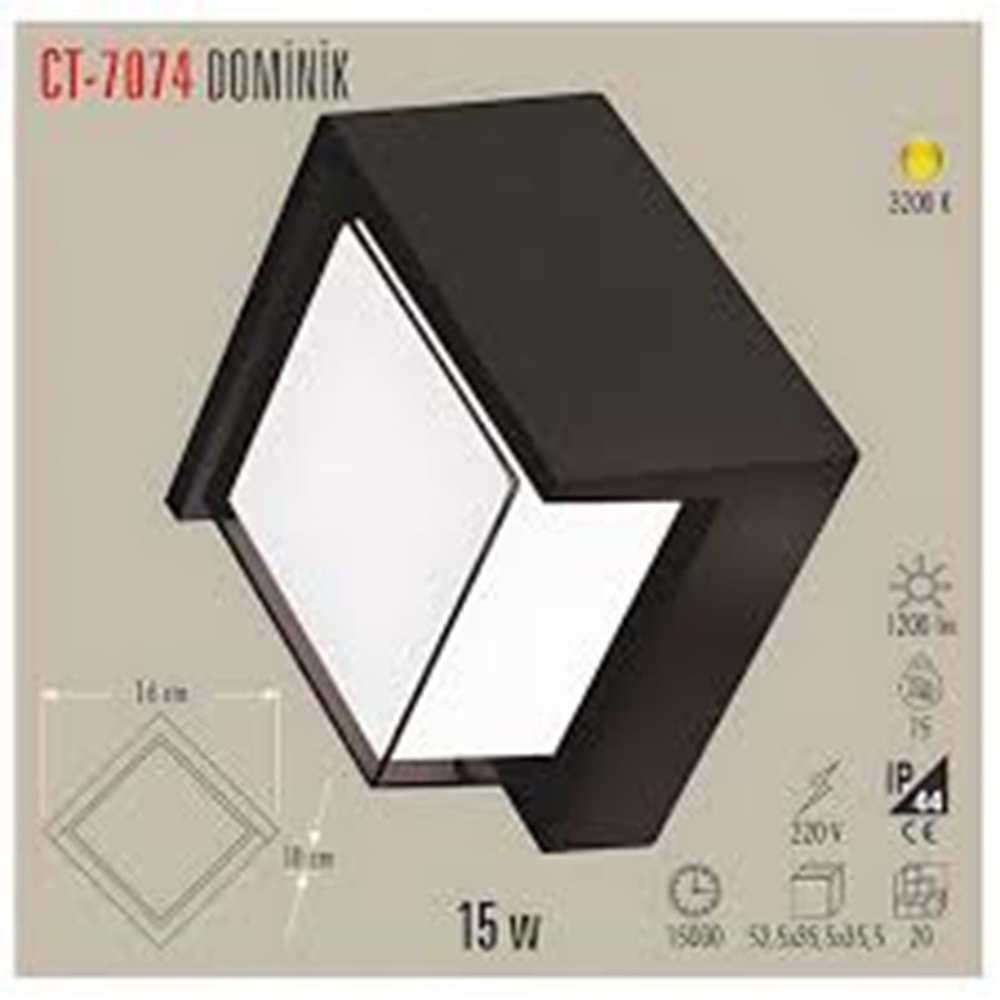 Cata CT-7074 DOMİNİK 15W Sıva Üstü Led Aplik GÜNIŞIGI