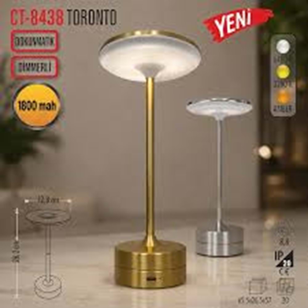 Cata CT-8438 Toronto Şarjlı Masa Lambası