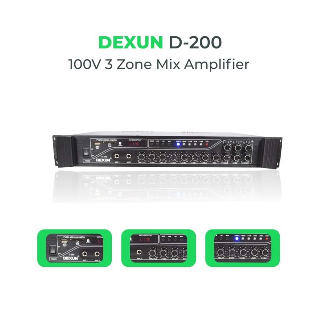 DEXUN 200 W 3 BÖLGE AMFİ