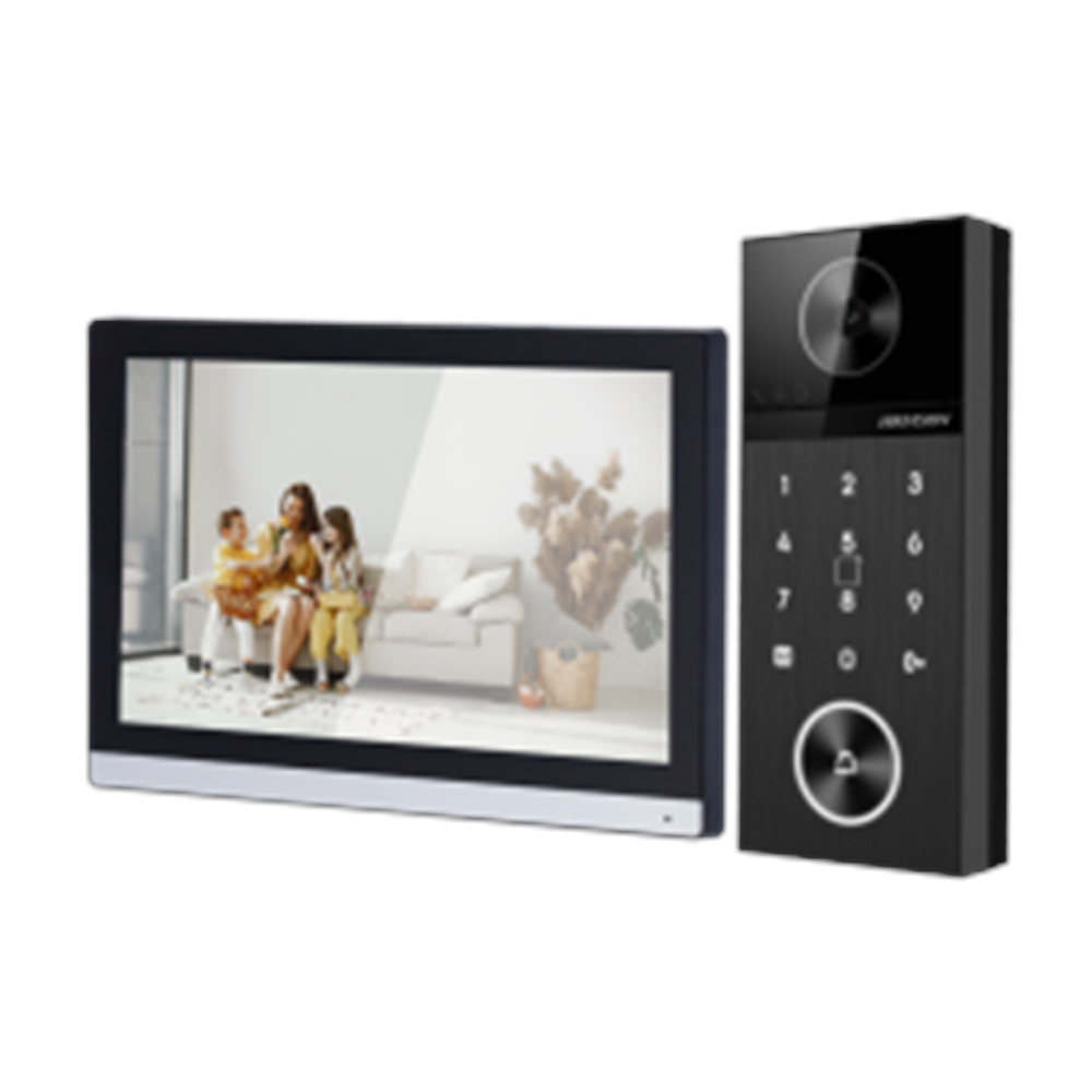 HIKVISION İNTERKOM IP 4 MP KİT (DIŞ ÜNİTEDE ŞİFRE VEYA MİFARE KART(BONCUK) İLE GİRİŞ,150 DERECE GENİŞ AÇILI GÖRÜŞ,1X DIŞ ÜNİTE,1X 7 İNÇ İÇ ÜNİTE,2X ADAPTÖR,5X MİFARE BONCUK,1X32GB HAFIZA KARTI)