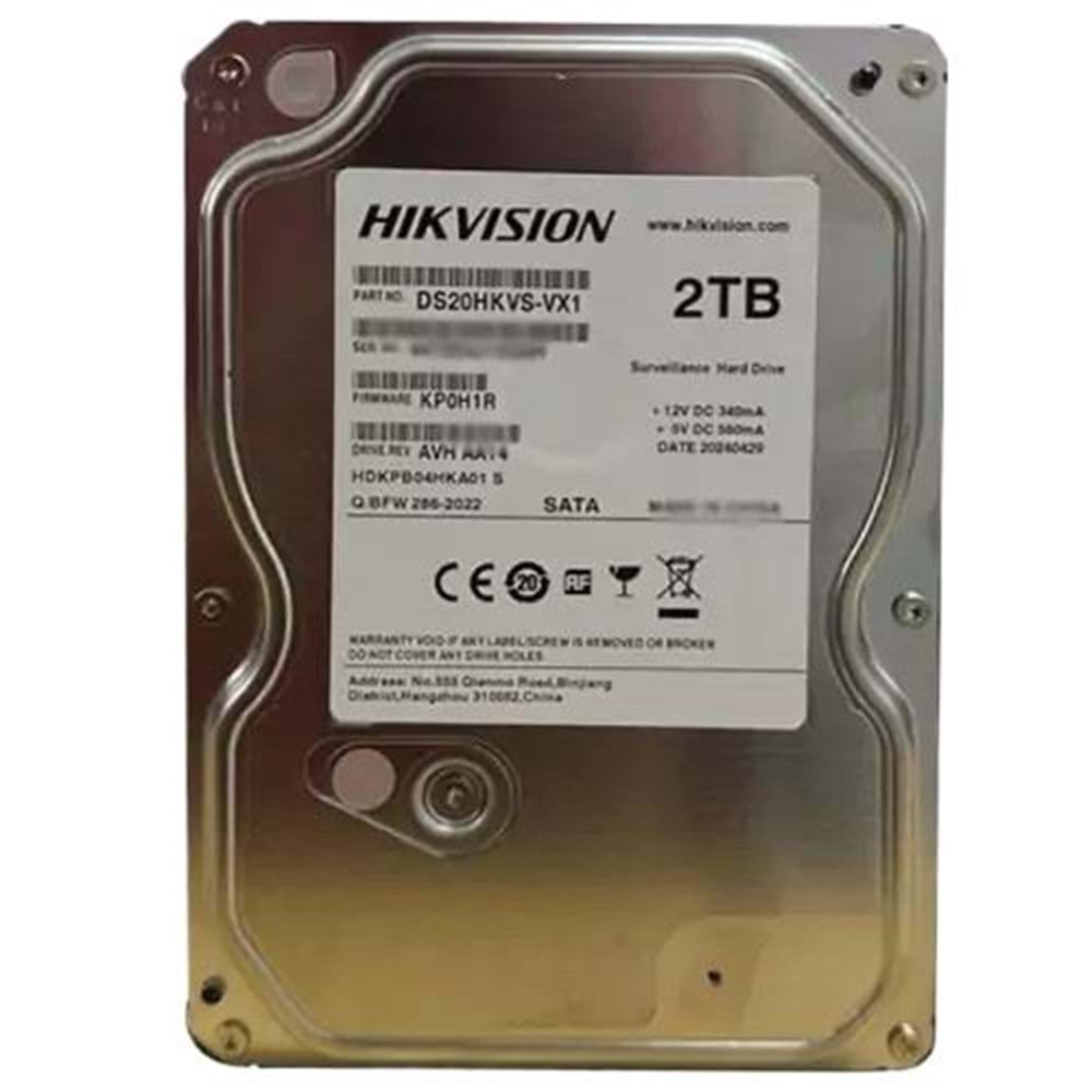 HIKVISION 2 TB 7/24 GÜVENLİK HDD SATA 3.5''(ORJİNAL HIKVISION,SIFIR GARANTİLİ ÜRÜN)