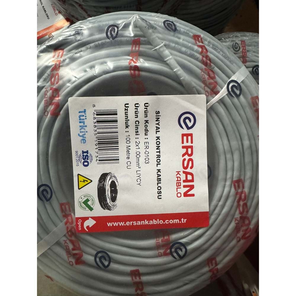 ERSAN 2*1 MM LIYCY BAKIR HOPARLÖR KABLOSU 100 METRE FİYAT