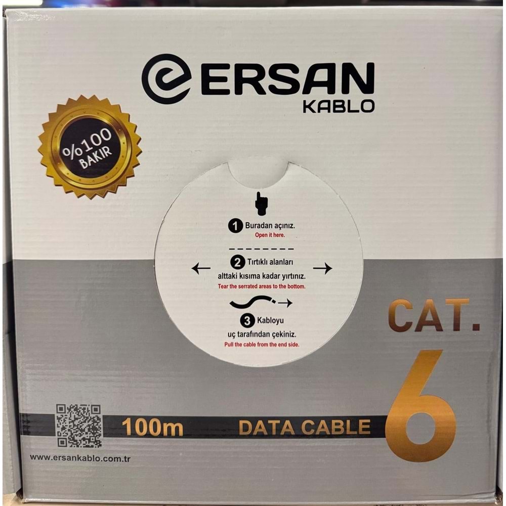 ERSAN CAT 6 23 AWG BAKIR KABLO 100 M