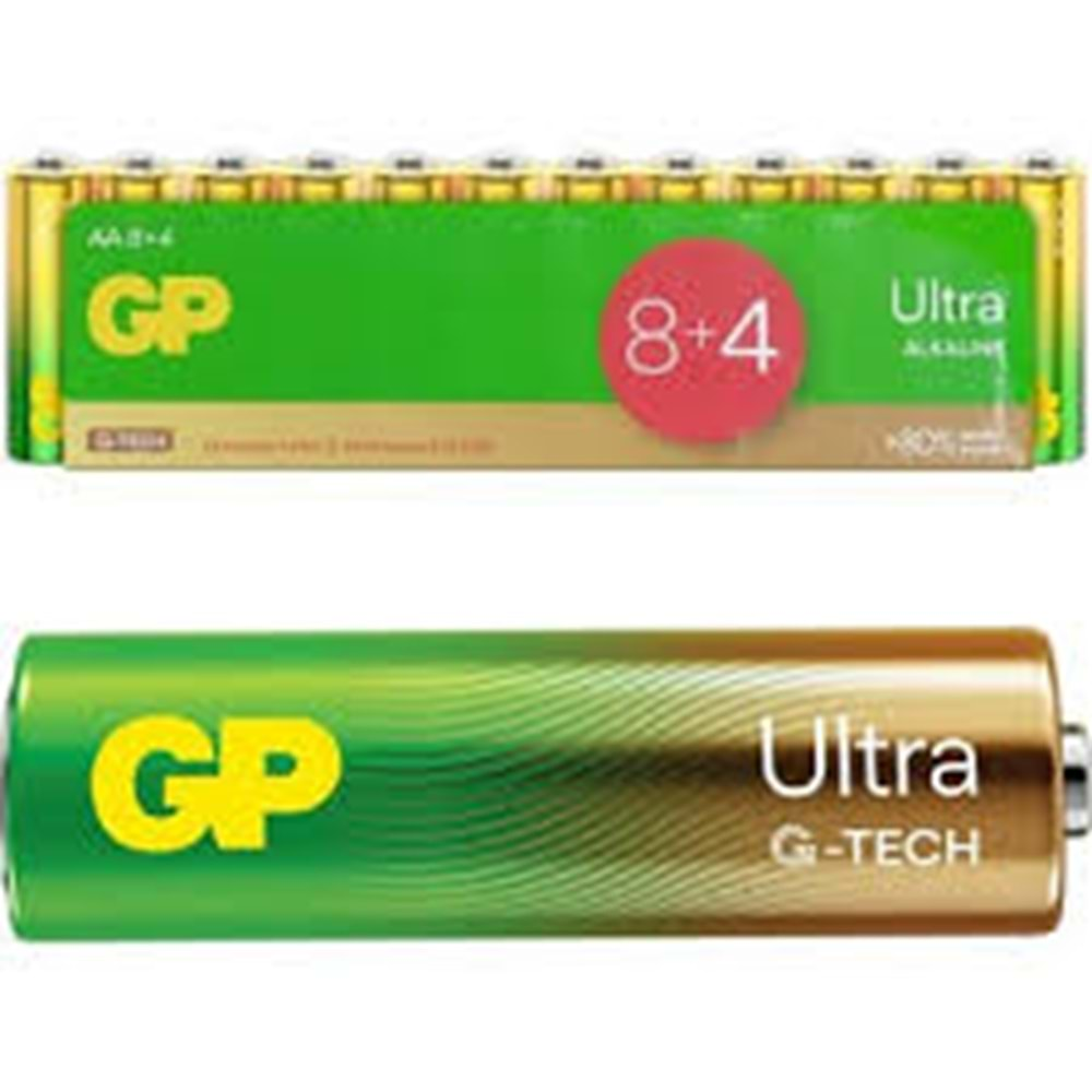 GP AA ULTRA ALKALINE 8+4 PİL(BLİSTER FİYATI)