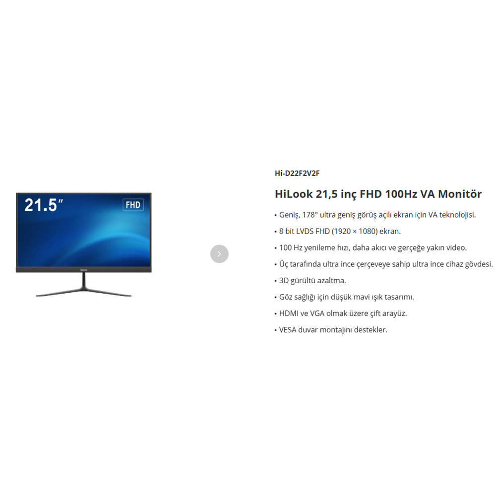 HİLOOK 21,5 İNC LED MONİTÖR 100 HZ