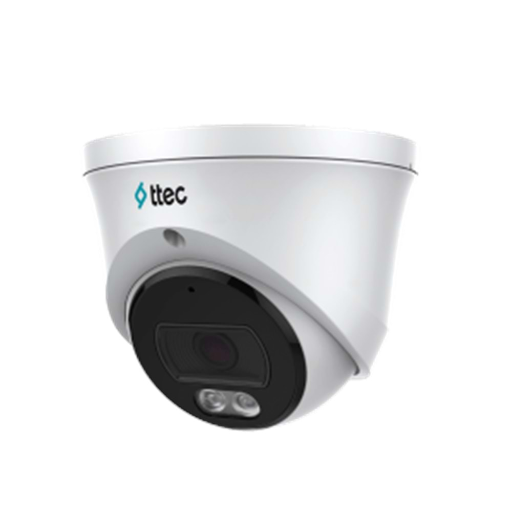 TTEC IP GECE RENKLİ 2 MP 2.8 MM SABİT LENSLİ IR DOME KAMERA (DAHİLİ MİKROFON,30 METRE GECE GÖRÜŞ,H.265+)