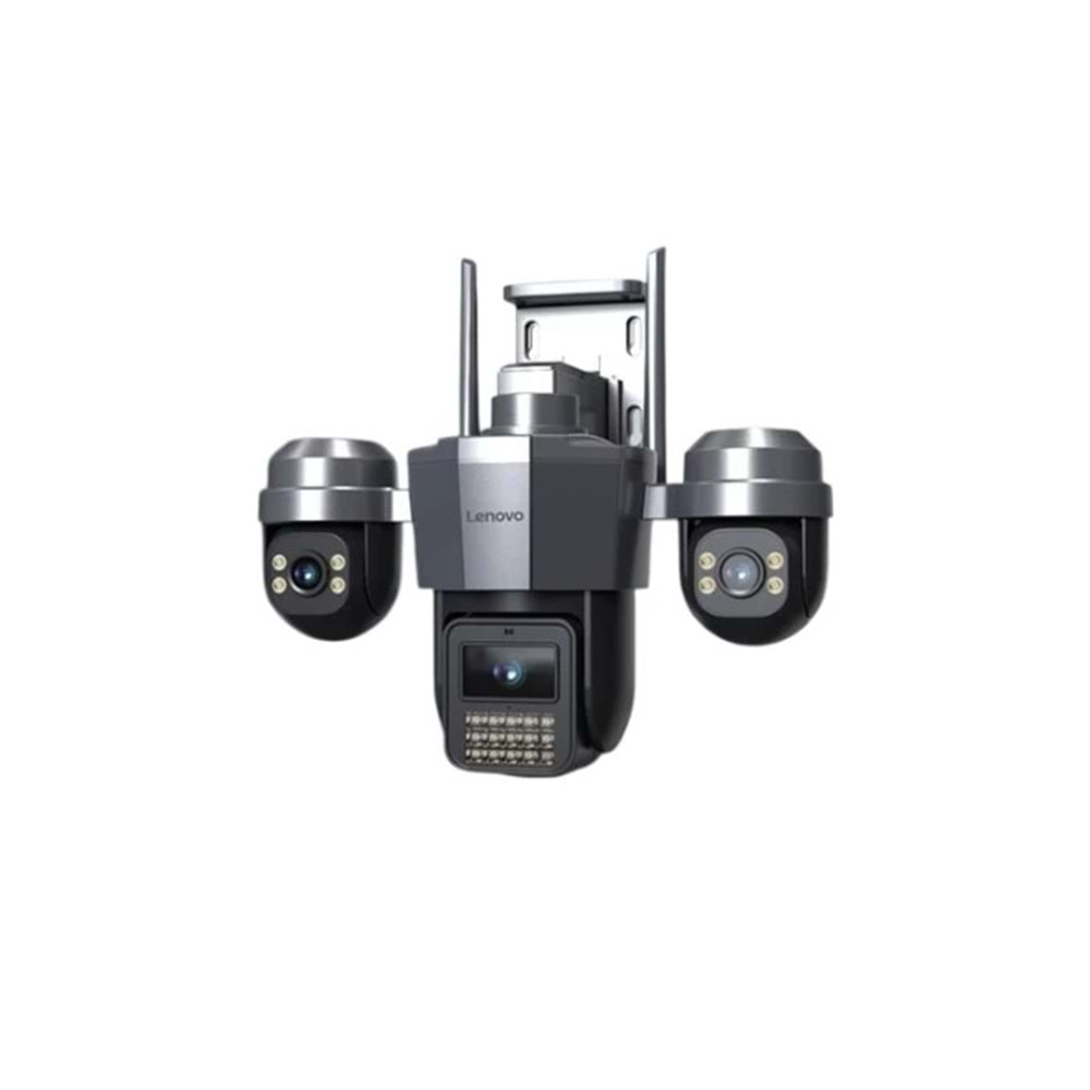 LENOVA 3 MP + 3 MP + 3 MP ÜÇ LENS Wi-Fi PT KAMERA (UYGULAMA:cam720,3 KAMERA UZAKTAN KONTROL,4K,GECE RENKLİ GÖRÜŞ,HAREKET ALGILAMA,SESLİ UYARI,256 GB SD KART)