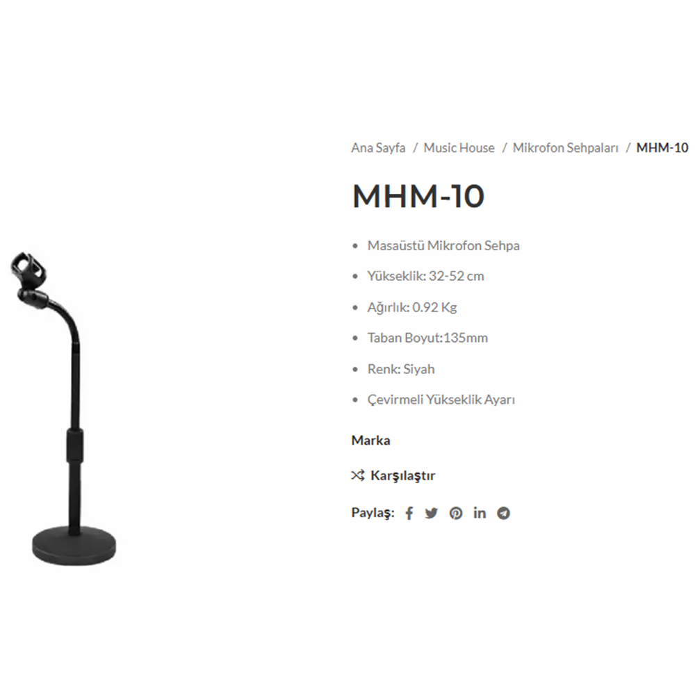 MUSIC HOUSE MASA ÜSTÜ MİKROFON SEHBA