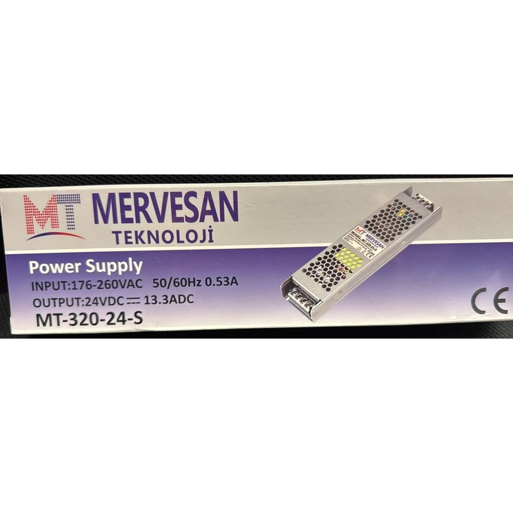MERVESAN PREMİUM SERİ 24 V 13.3 A ULTRA SLİM METAL KASA ADAPTÖR