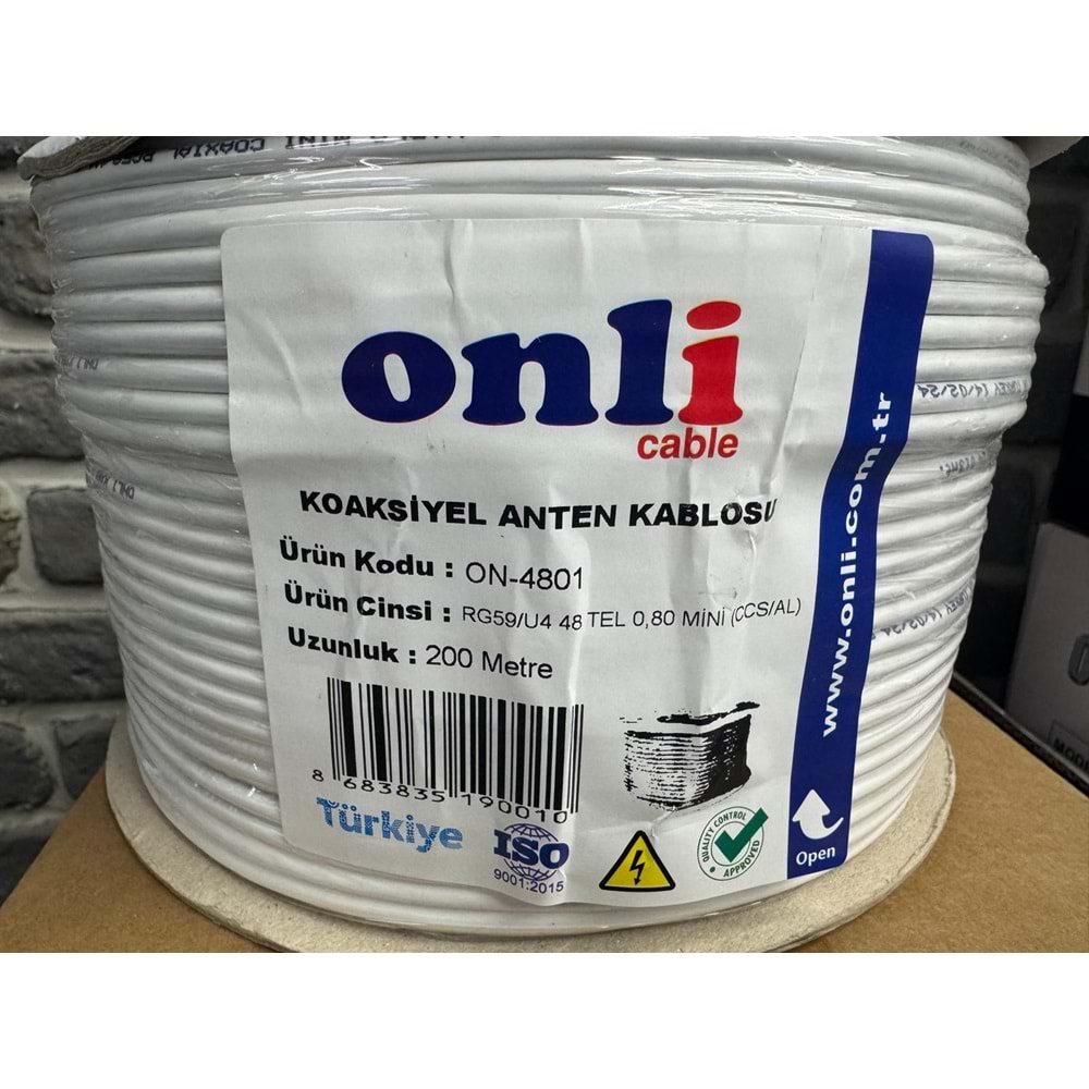 ONLİ TEKLİ MİNİ KOAKSİYEL ANTEN KABLOSU 200 METRE FİYATI DHL
