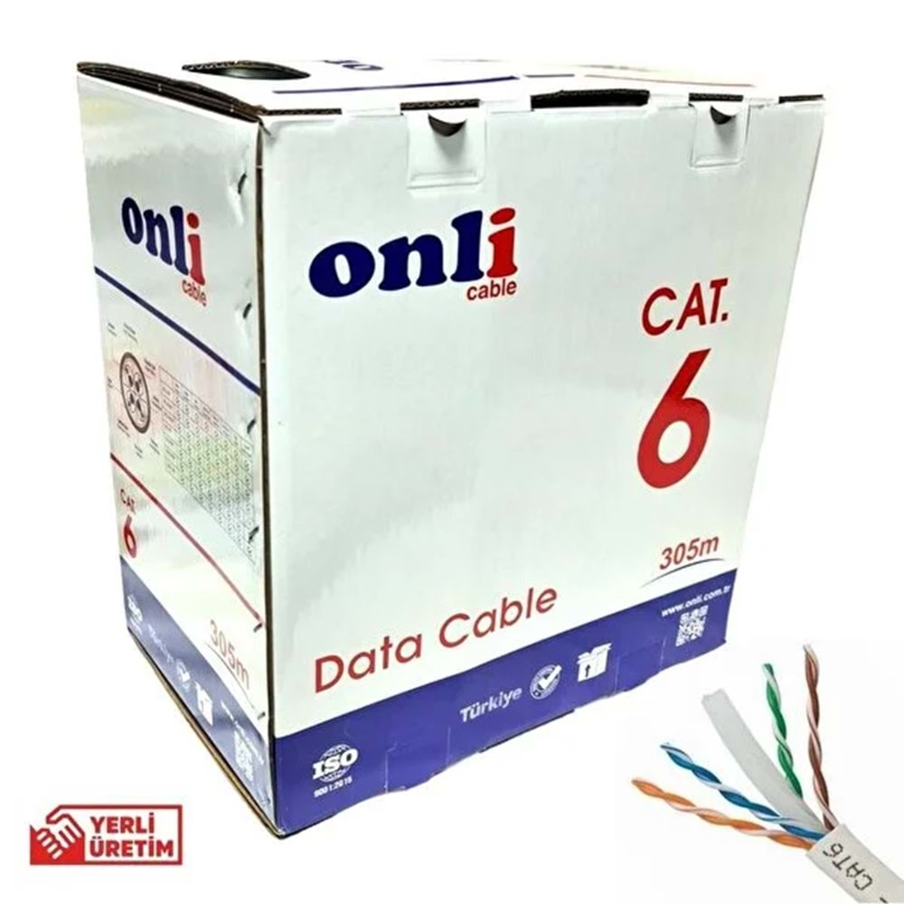 ONLİ CAT-6 (U-UTP) 24 AWG DATA VERİ İLETİŞİM KABLOSU 305 MT