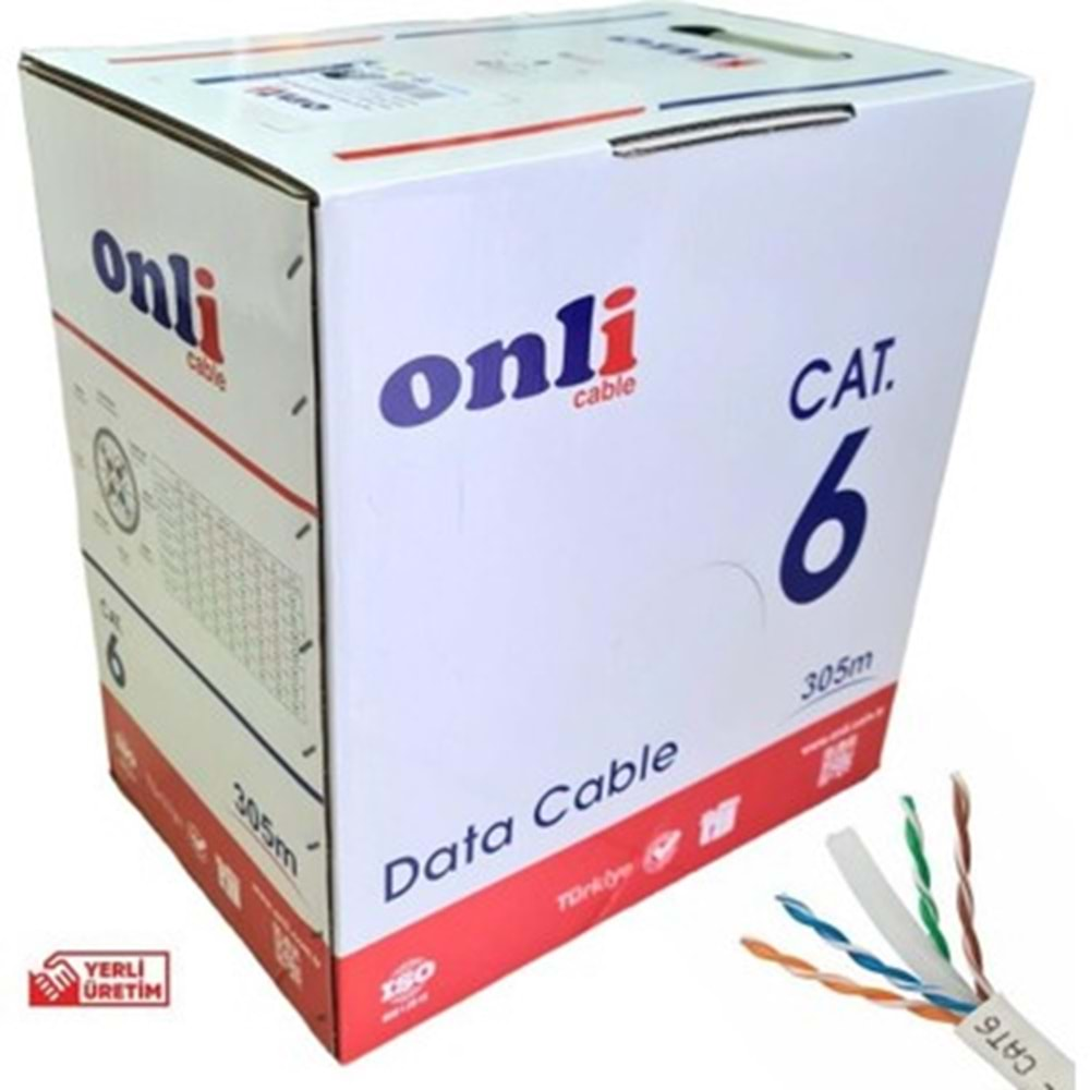 ONLİ CAT-6 (U-UTP) 23 AWG DATA VERİ İLETİŞİM KABLOSU 305 METRE