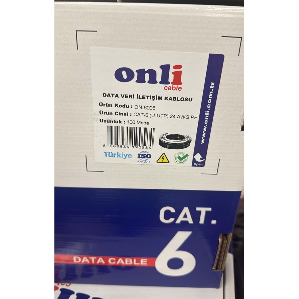 ONLİ CAT-6 (U-UTP) 24 AWG DIŞ MEKAN PE DATA VERİ İLETİŞİM KABLOSU 100 MT