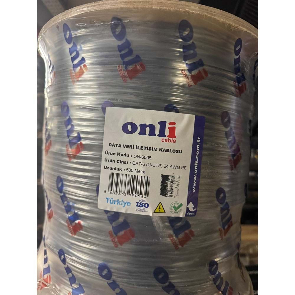 ONLİ CAT-6 (U-UTP) 24 AWG 500 METRE DIŞ MEKAN PE DATA VERİ İLETİŞİM KABLOSU 1