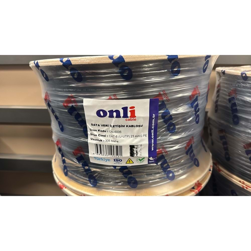 ONLİ CAT-6 (U-UTP) 23 AWG 305 METRE DIŞ MEKAN PE DATA VERİ İLETİŞİM KABLOSU 1