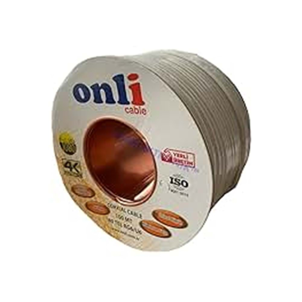 ONLİ RG6/U6 80 TEL 1.02 (CCS/AL) KOAKSİYEL ANTEN KABLOSU 100 MT DHL