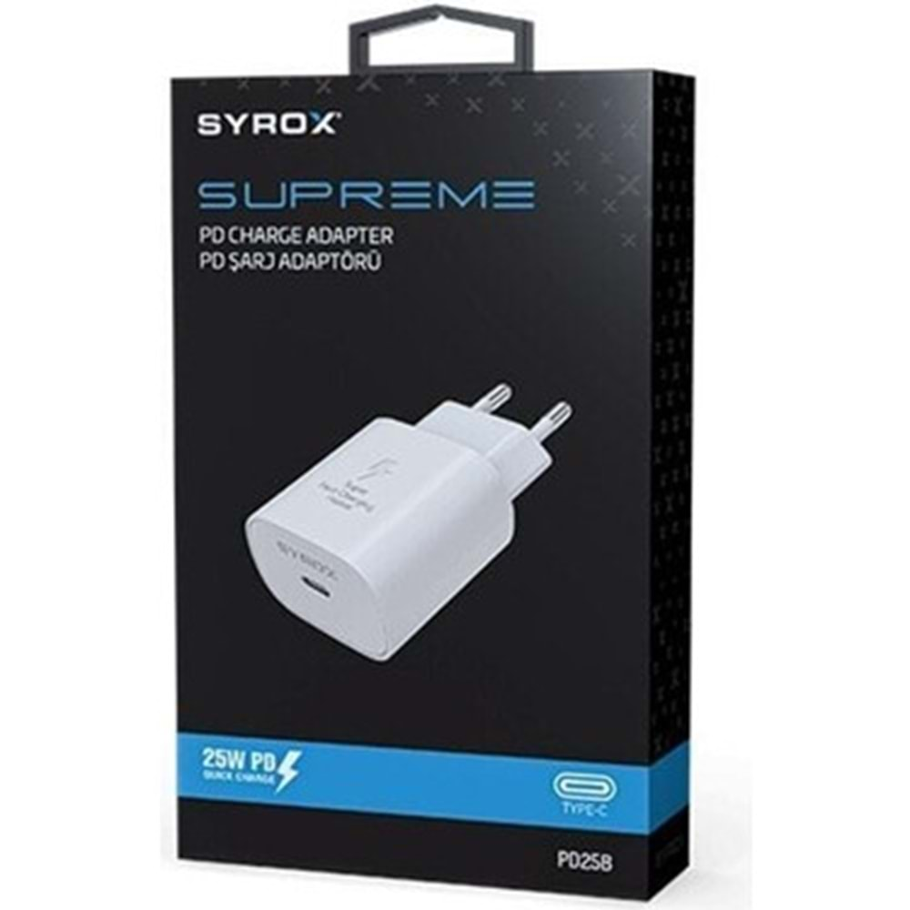 SYROX SUPREME 25 W TYPE-C ŞARJ ADAPTÖRÜ