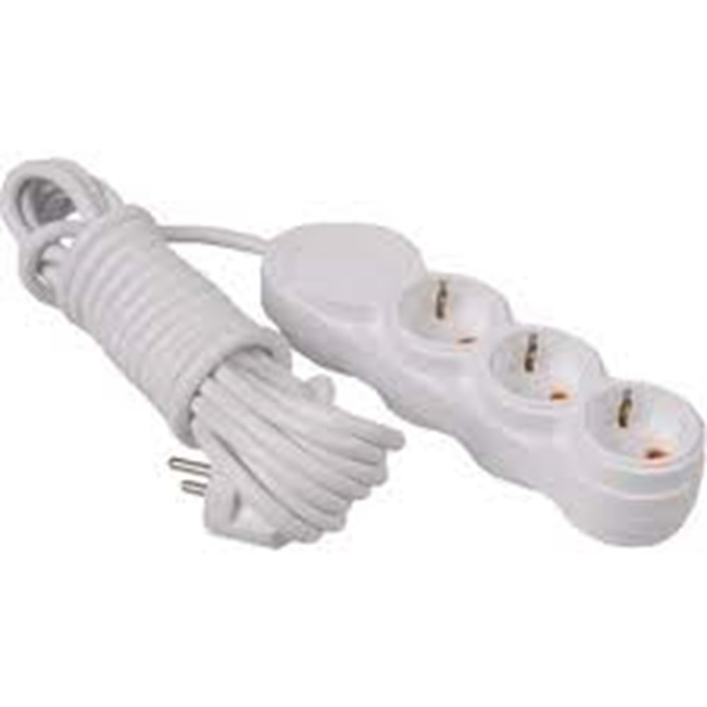 PELSAN 3'lü 3M Çocuk Korumalı Topraklı Priz Beyaz