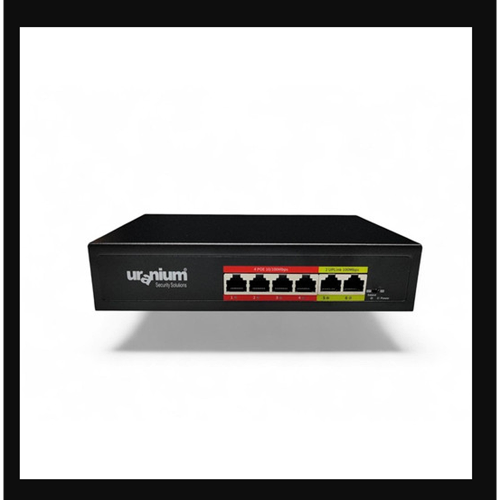 URANIUM POE-4002-48W 4 PORT 10/100 POE + 2 PORT 10/100 UPLINK WATCH-DOG SWITCH 48W