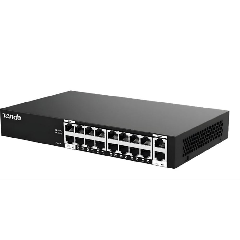 TENDA 16+2 POE SWİTCH 16 FE POE + PORT(167W), 2*GE UPLİNK SWİTCH