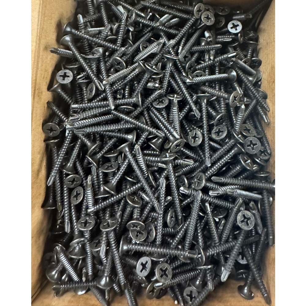 RİGİPS 3,5*25 MM MATKAP UÇLU VİDA SİYAH ALÇIPAN VİDASI 1000ADET DHL FİYATI