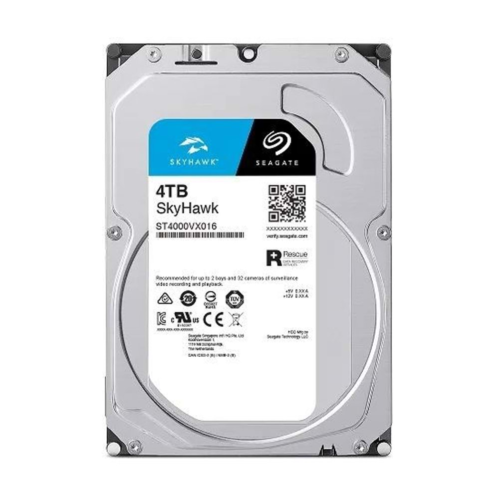 SEAGATE 4 TB 3.5 SKYHAWK SATA 5400RPM 256MB 7/24 GUVENLIK ST4000VX016 (RESMI DIST GARANTILI)